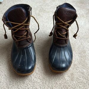 Sperry Leather Duck Boots - blue and Brown